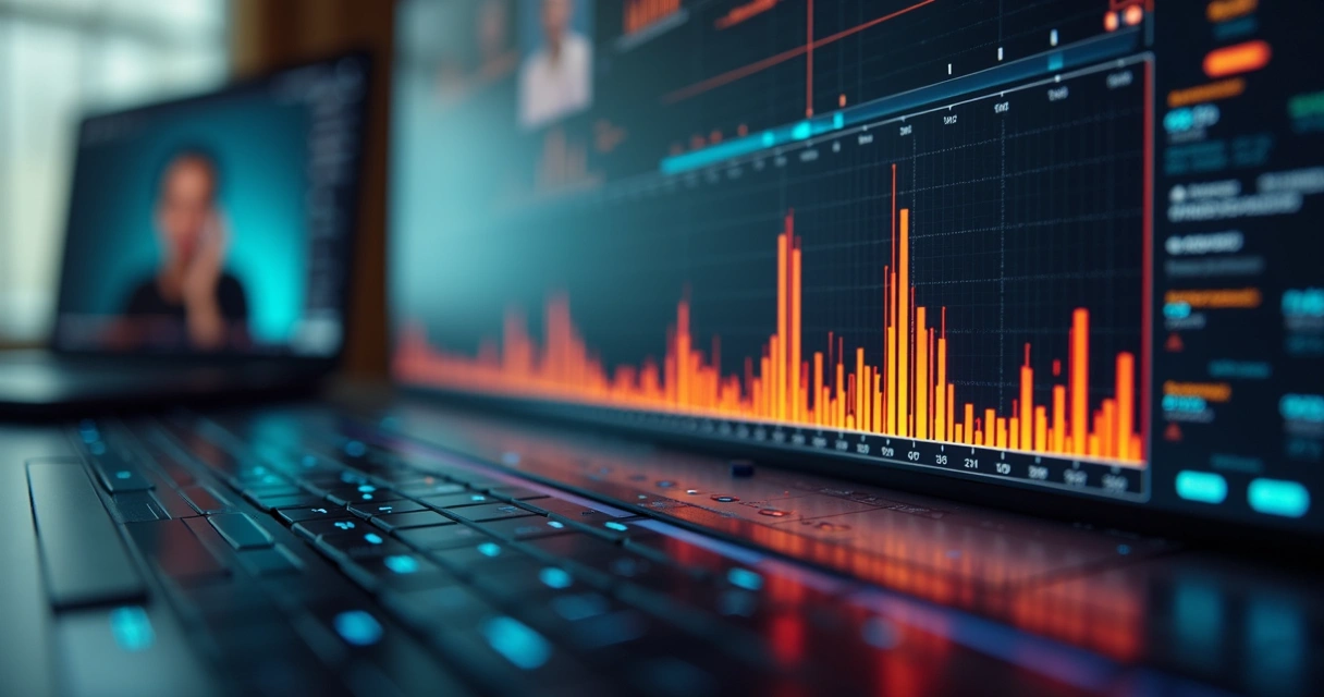 Timeline de edição com barra de análise de engajamento destacando trecho viral 