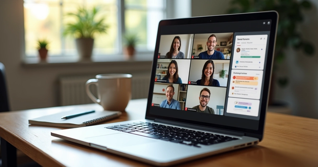 Time remoto em videoconferência 