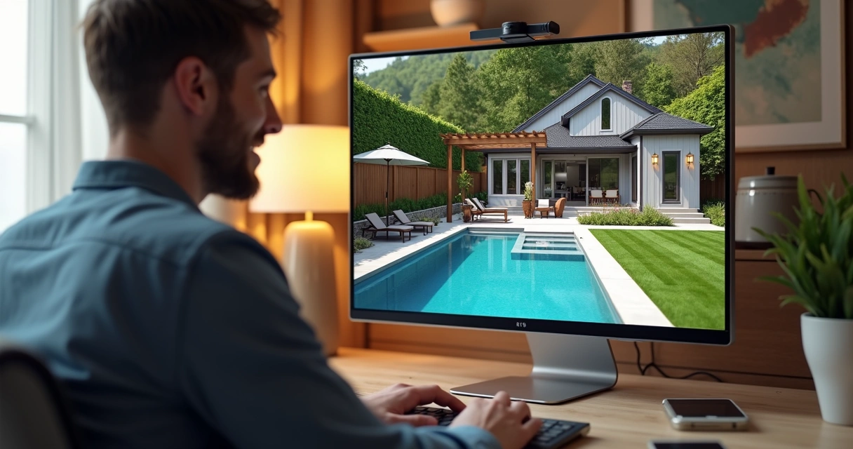 Virtual client-designer meeting discussing landscape design plans