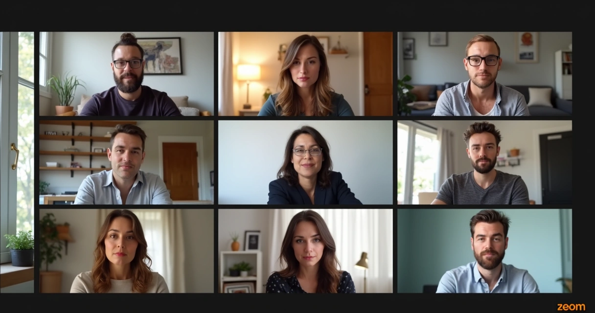 Virtual team meeting with some members excluded or distracted