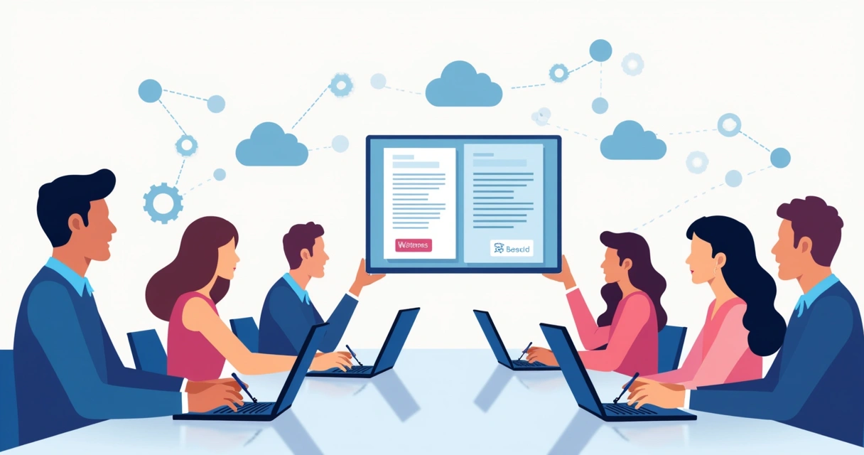 Multiple people participating in an online document signing meeting 