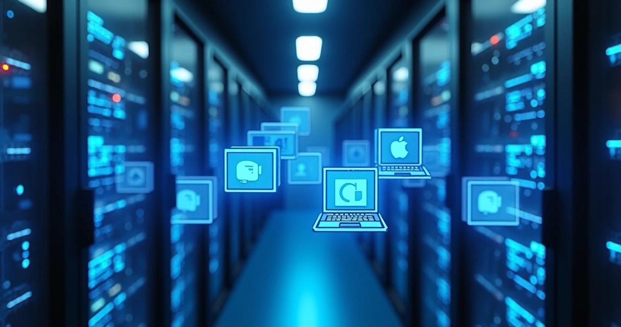 Ambiente virtualizado dentro de um data center 