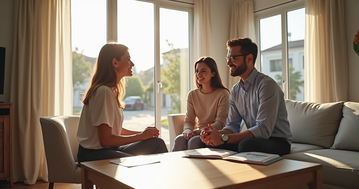 Corretor apresentando imóvel para possível comprador em Paulínia 