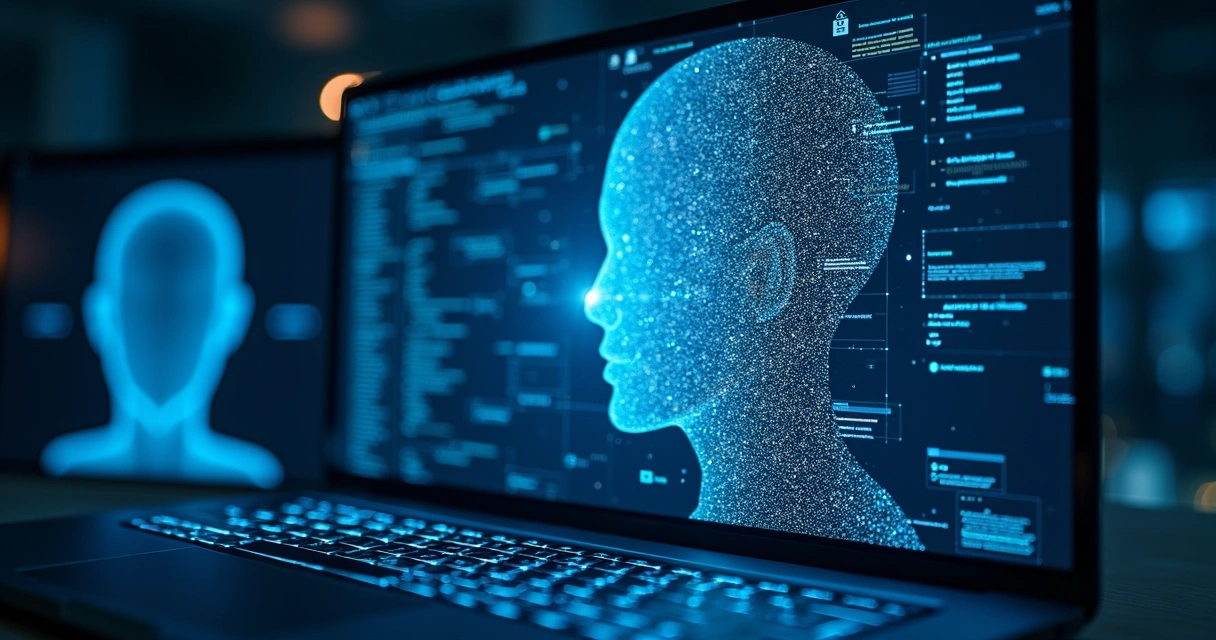 Tela de computador com cadeado e vários ícones de pessoas em anônimo 