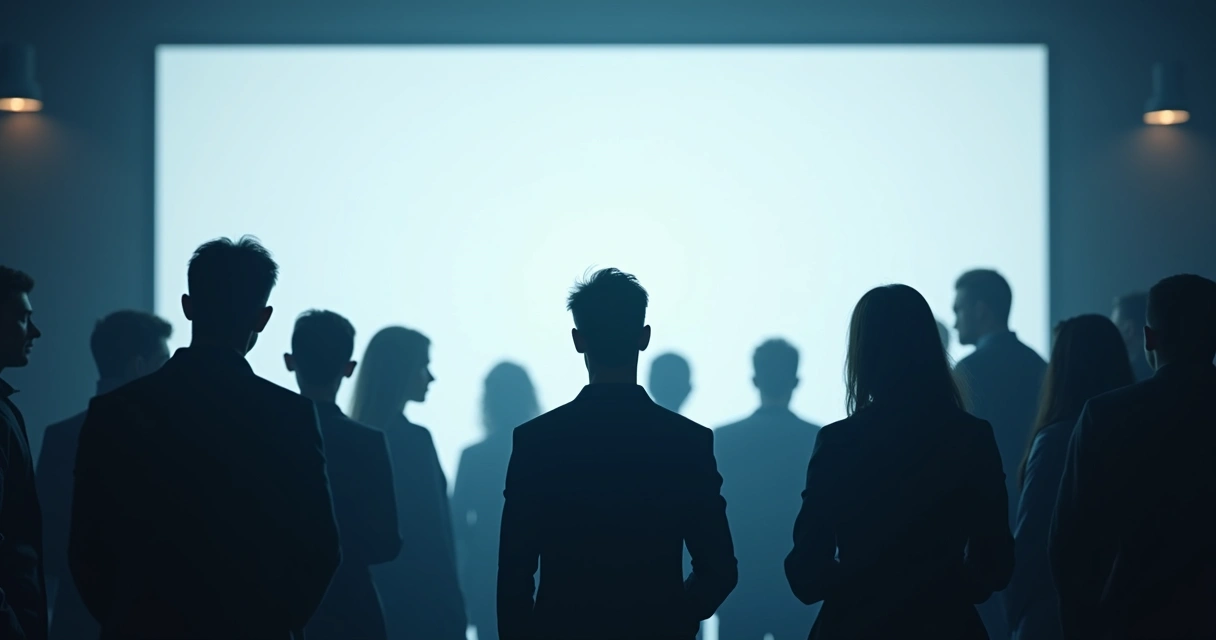 Ilustrações de várias silhuetas vendo um site sem se identificar 