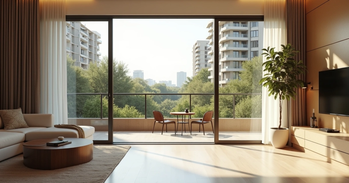 Vista de apartamento em condomínio com área verde em Campinas 