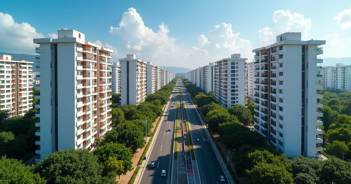 Vista aérea do centro de Campinas com prédios modernos e ruas arborizadas 