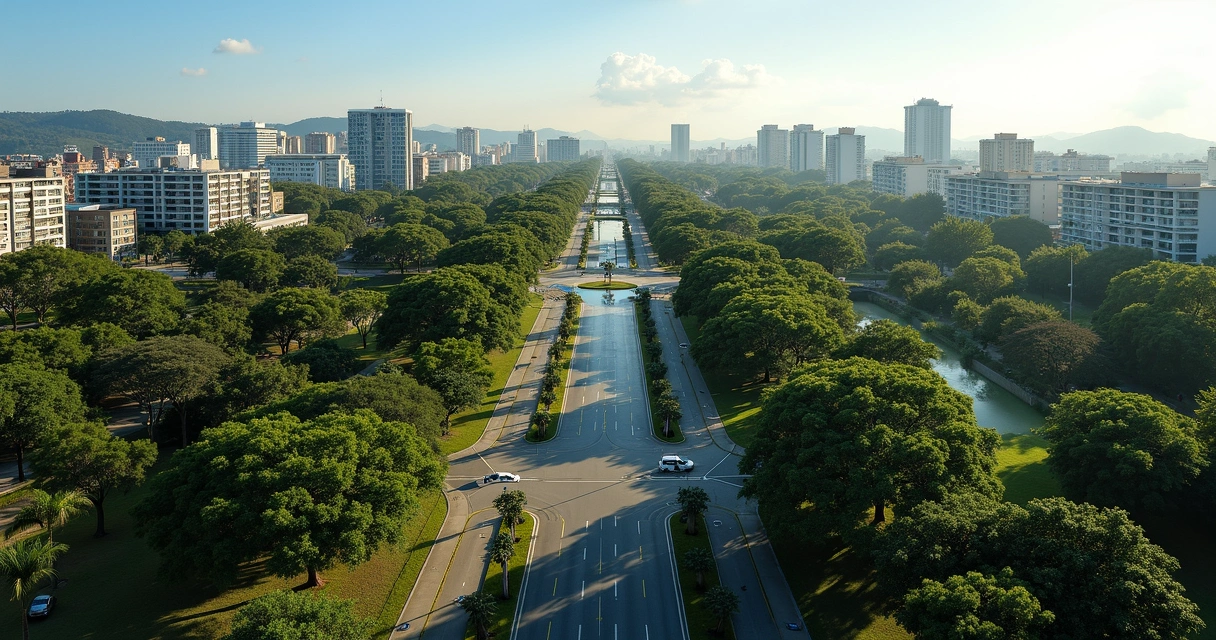 Vista panorâmica do bairro Parque Prado em Campinas, prédios e áreas verdes 