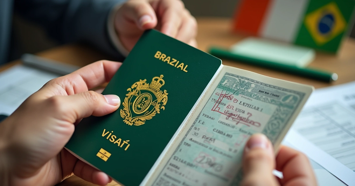 Passaporte com visto irlandês em destaque 