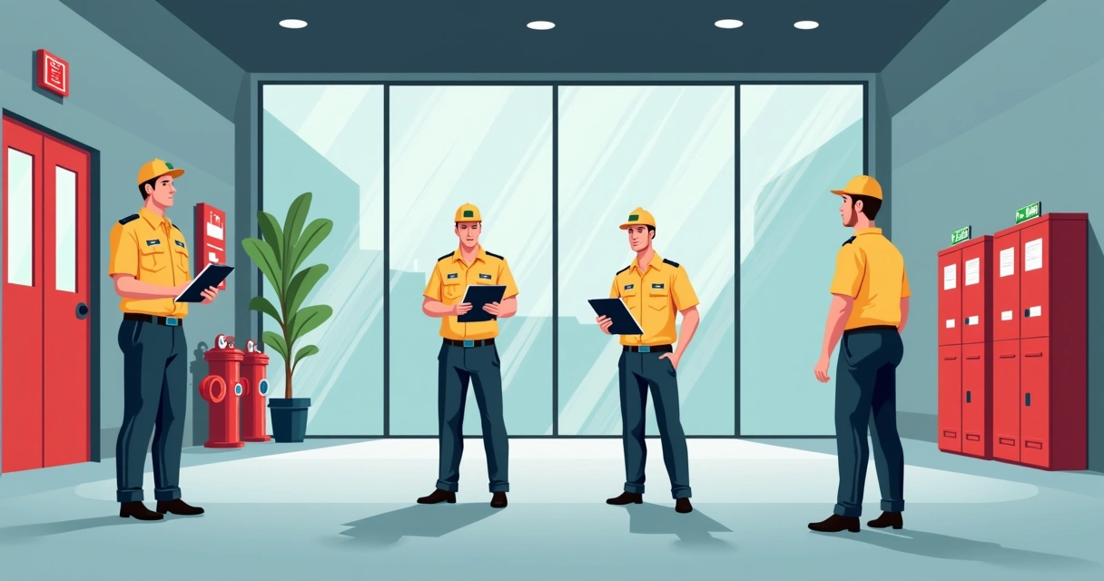 Corpo de Bombeiros realizando vistoria em prédio comercial 