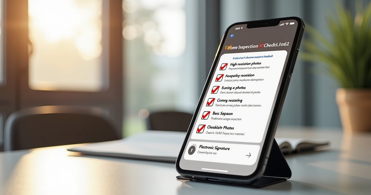 Checklist digital de vistoria residencial com fotos e assinatura eletrônica