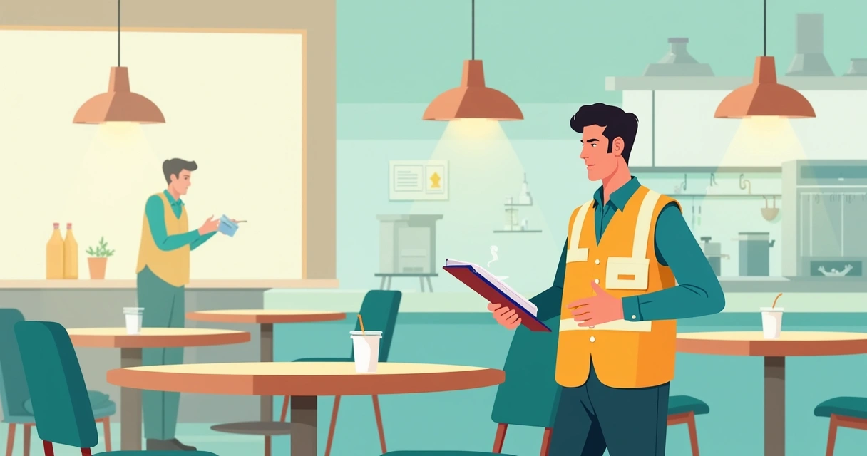 Fiscal vistoriando estabelecimento para autorização municipal 