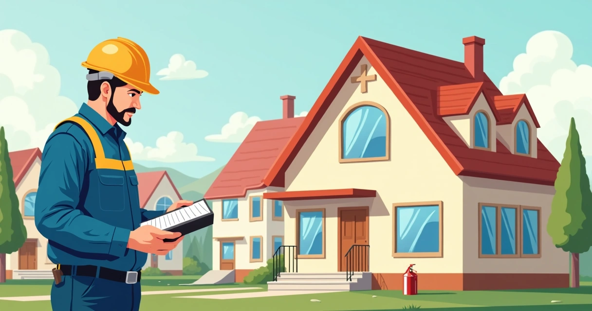 Fiscal realizando vistoria em construção residencial 