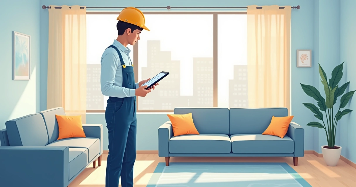 Técnico realizando vistoria em imóvel antes da devolução do aluguel 
