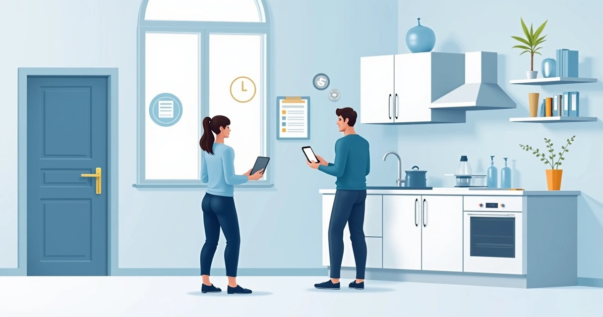 Vistoria digital em apartamento com celular e checklist 