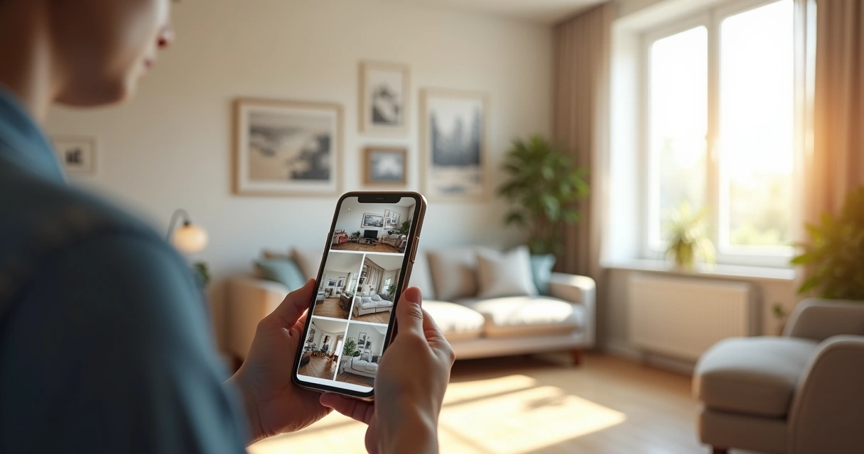 Aplicativo mostrando checklist de vistoria em imóvel residencial 