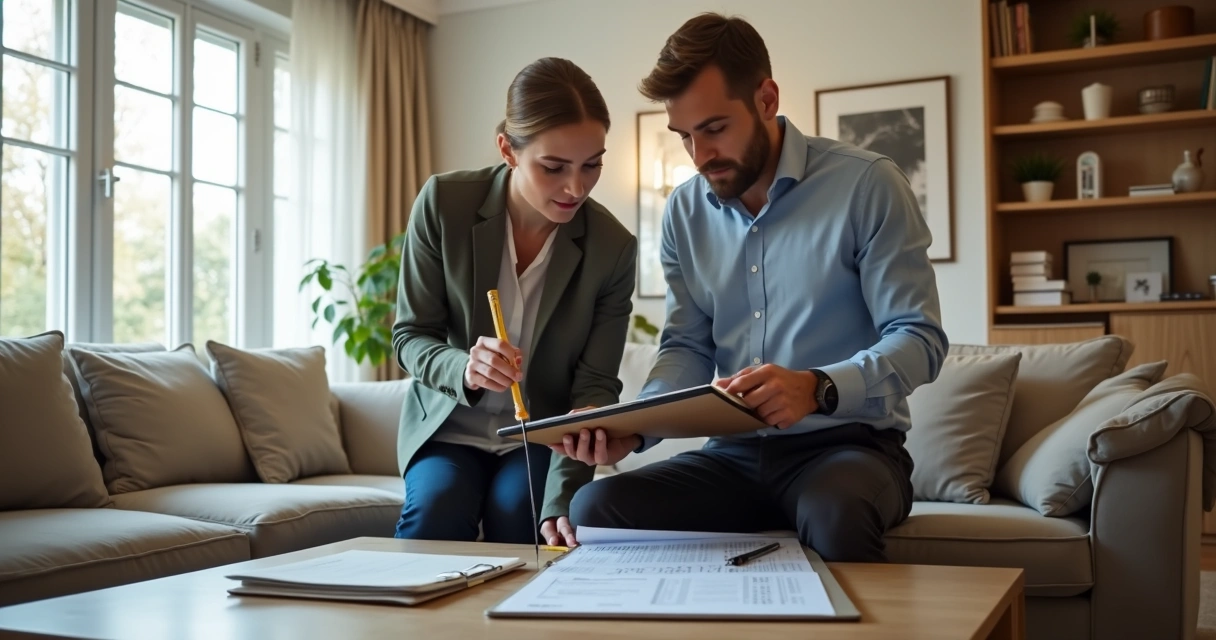 Engenheiro e assistente vistoriando casa em processo de inventário 