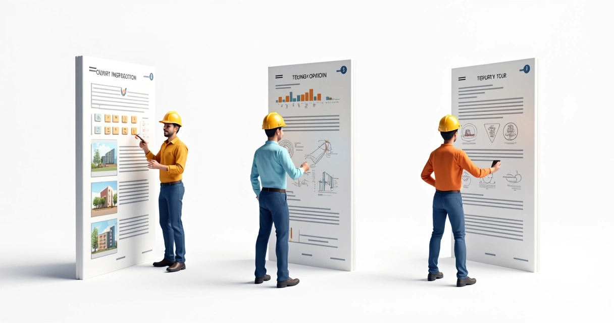 Infográfico detalha diferenças entre vistoria, parecer técnico e relatório.
