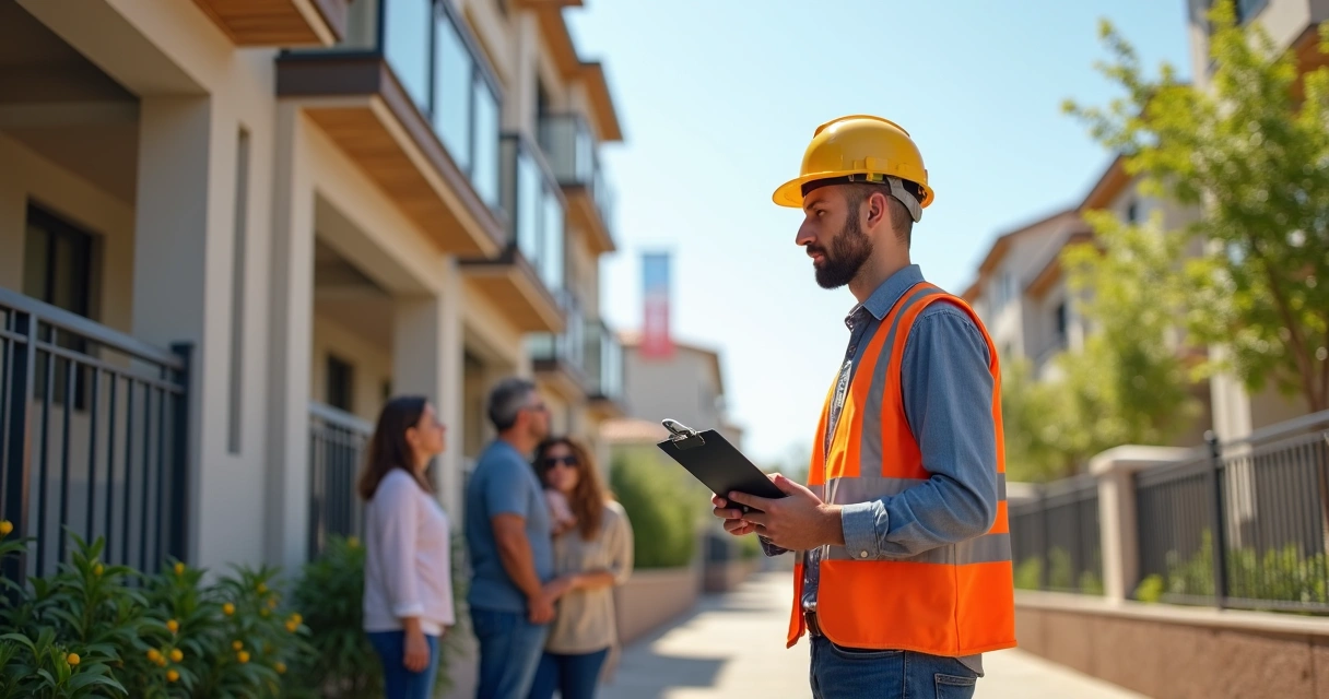 Engenheiro vistoriando obra para habite-se 