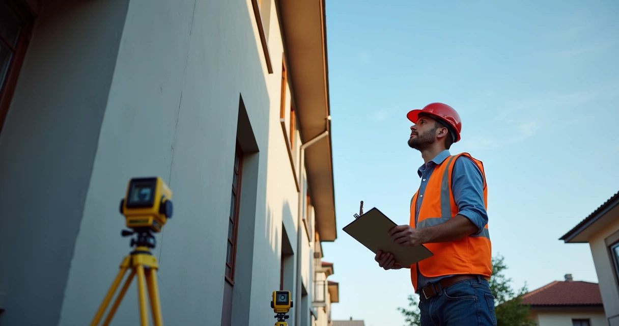 Engenheiro realizando vistoria em imóvel 