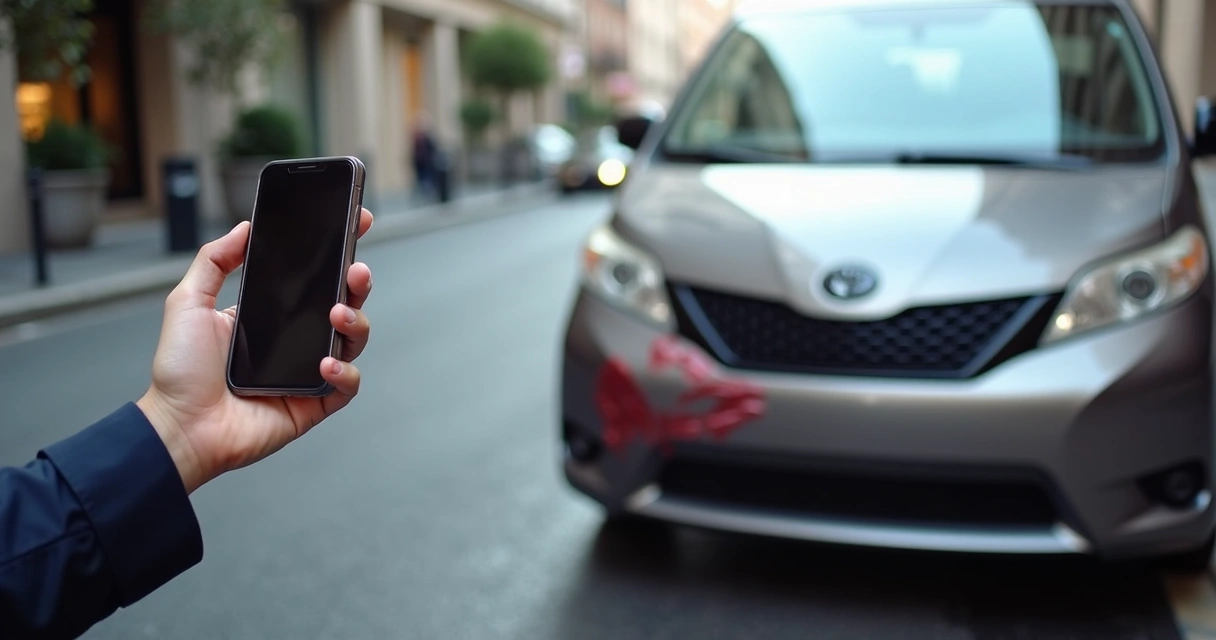 Vistoria de carro com danos após sinistro em ambiente urbano