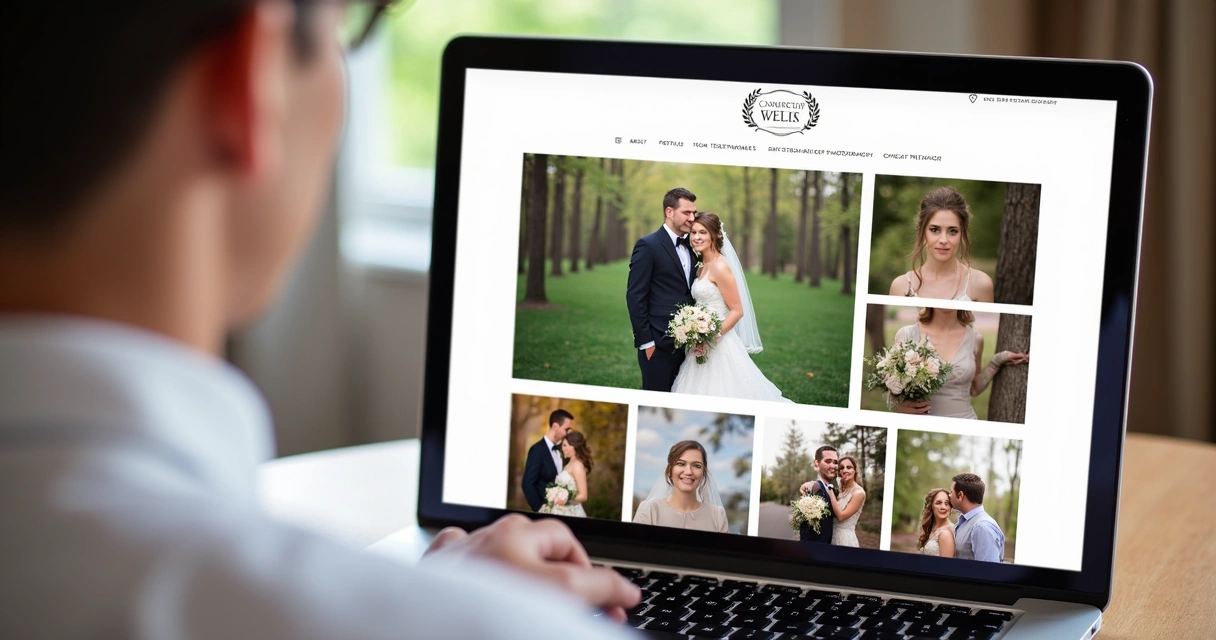 Exemplo de galeria visual de portfólio fotográfico online 