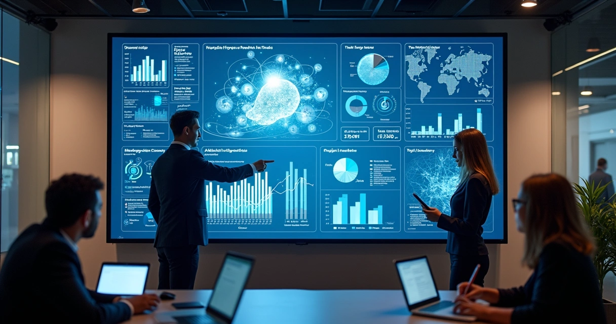 Tela de visualização de dados para IA corporativa 