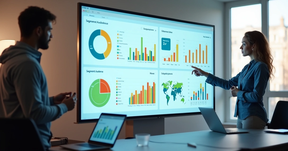 Painel de dados mostrando segmentação por públicos 
