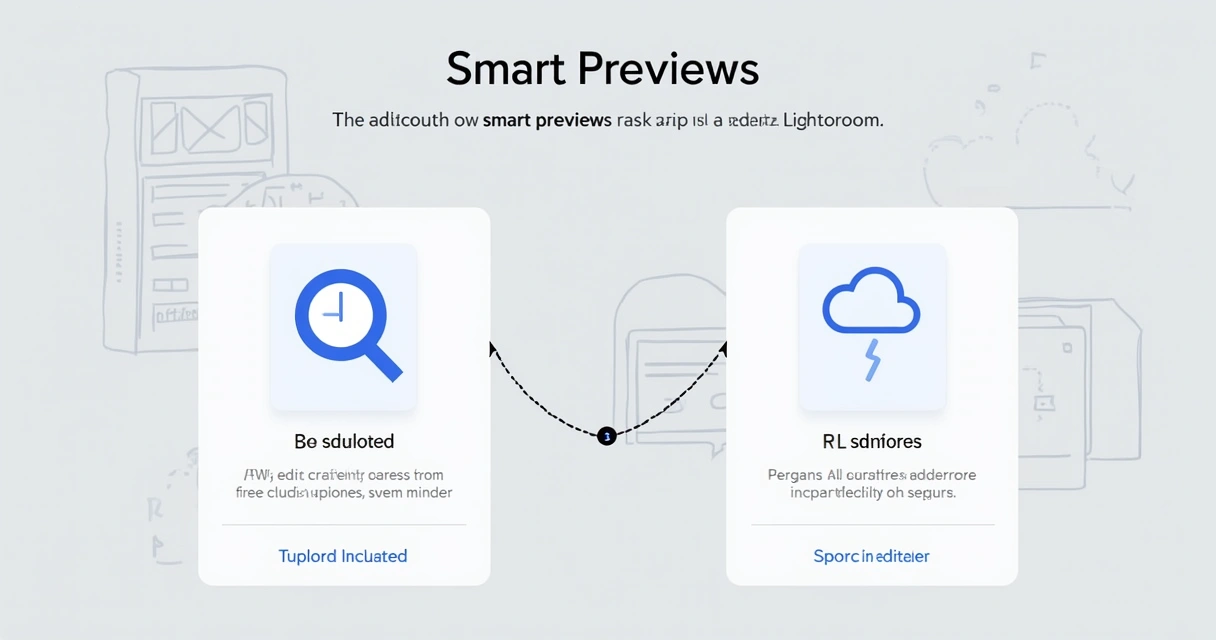 Lightroom com visualização inteligente ativada na biblioteca