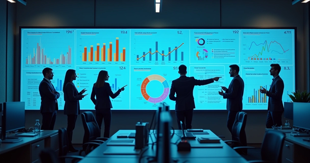 Painel digital de triagem de candidatos com gráficos 
