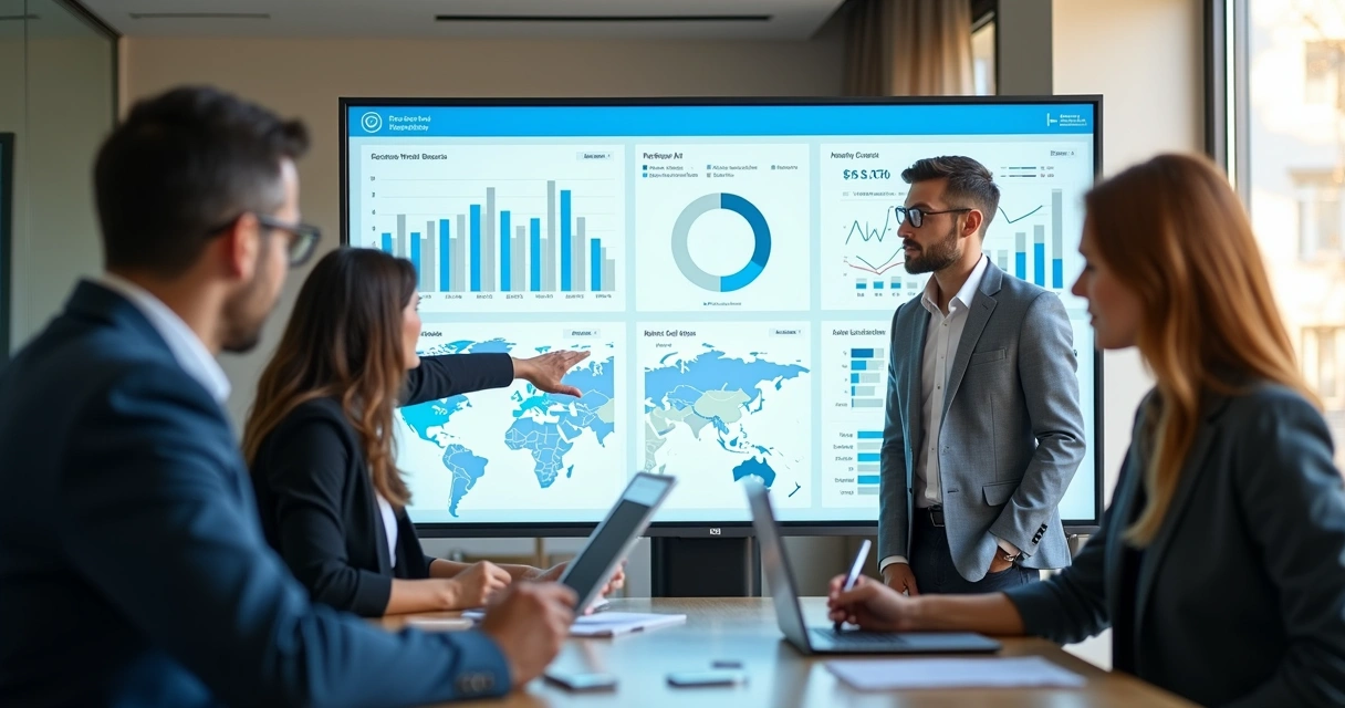 Diversos tipos de gráficos em um dashboard do Power BI 