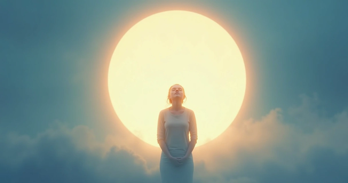 Illustration of a person visualizing a gentle light shield