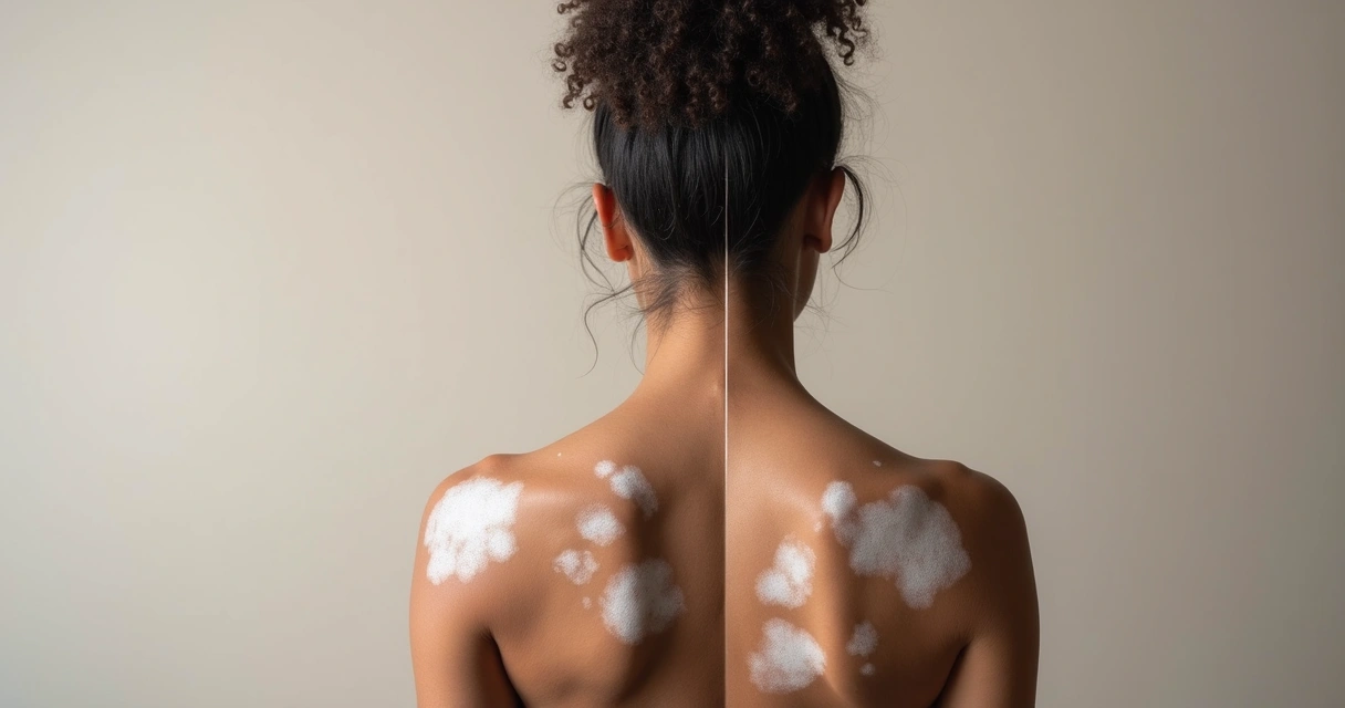 Comparação de vitiligo segmentar em um lado do corpo e vitiligo não segmentar simétrico 
