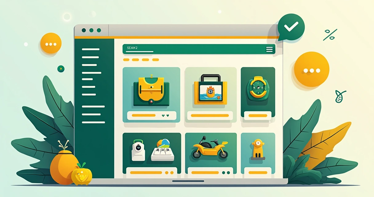 Guia prático: como montar seu e-commerce do zero em 2026 1 Exposição de produtos variados em loja virtual brasileira