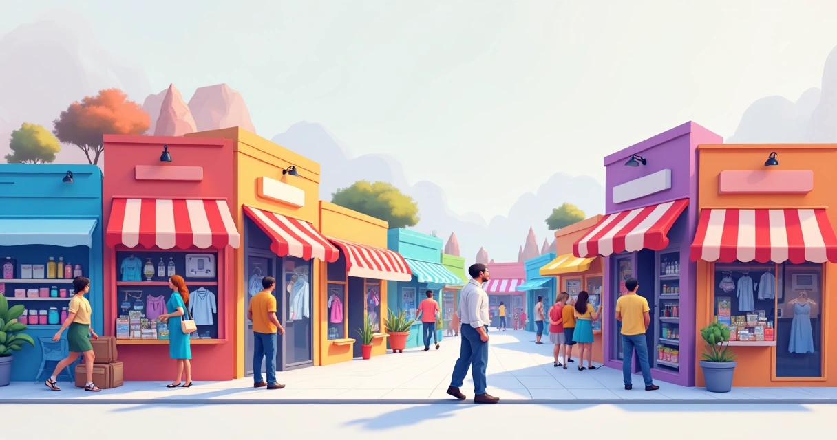 Vitrine virtual com vários produtos em um marketplace