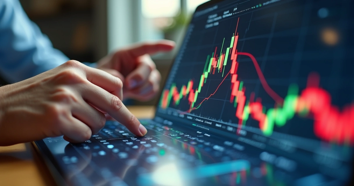 Gráfico de investimentos mostrando oscilações acentuadas 
