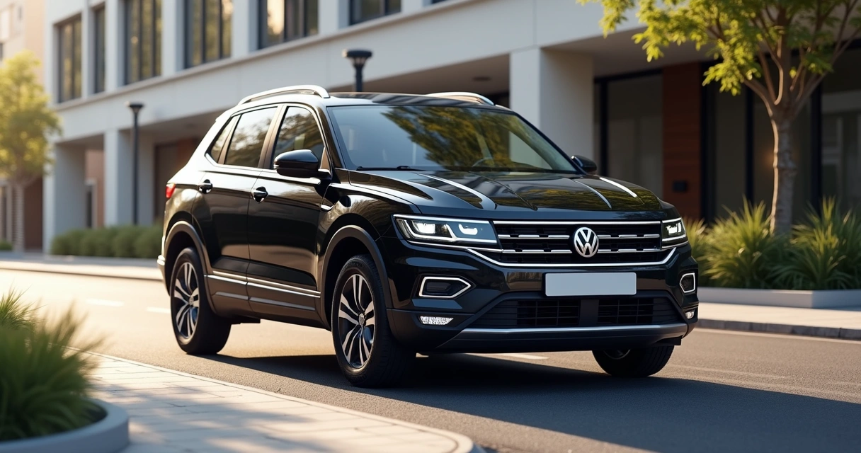 Volkswagen Tera preto Ninja estacionado em rua urbana com fundo de prédios modernos 
