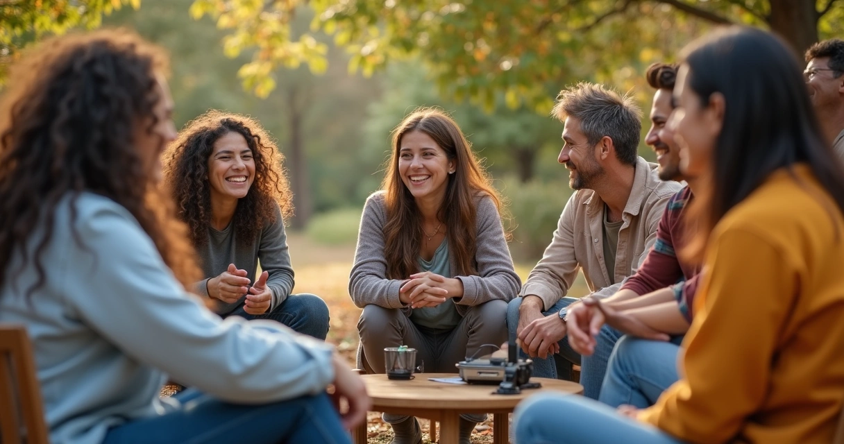Voluntários interagem com moradores em uma atividade em comunidade 