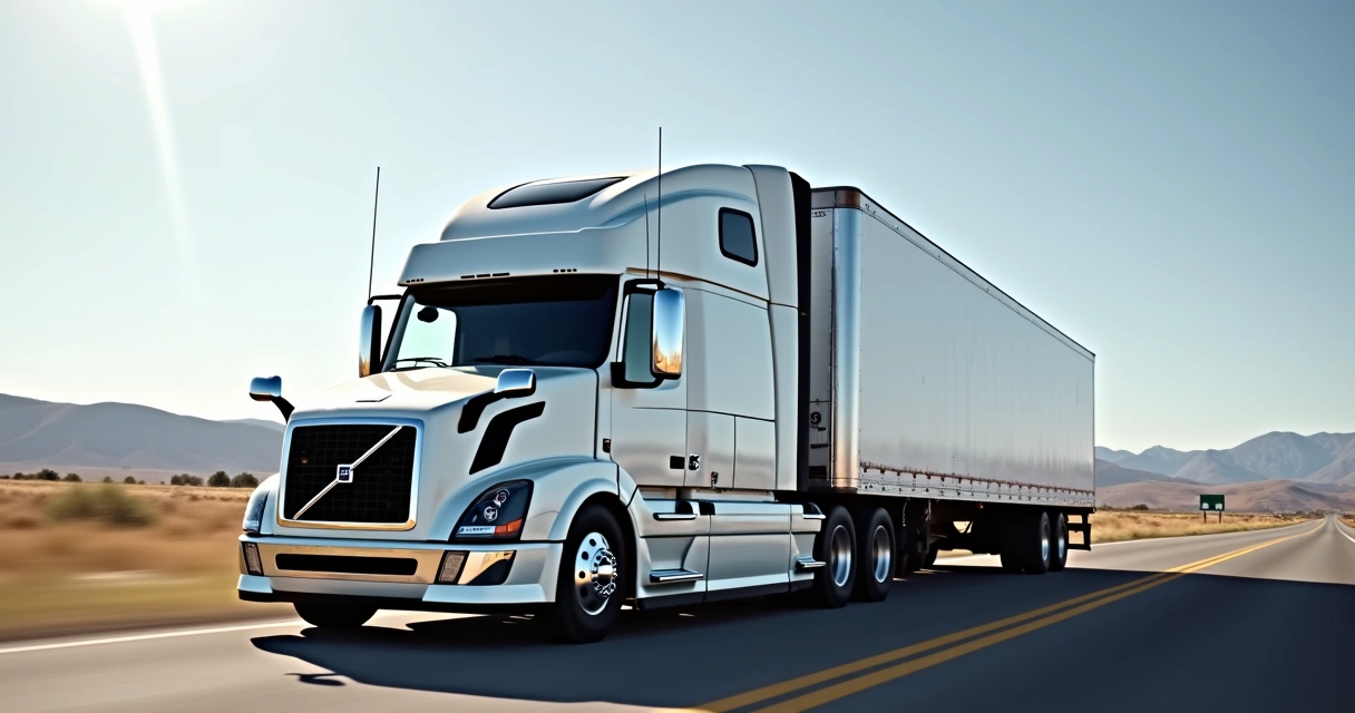 Volvo VNL 2026 com cabine gigante rodando em estrada americana 