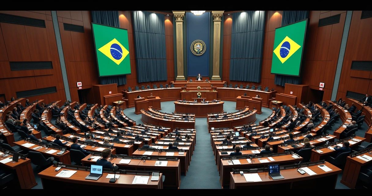 Deputados em plenário votando projeto de lei na Câmara dos Deputados 