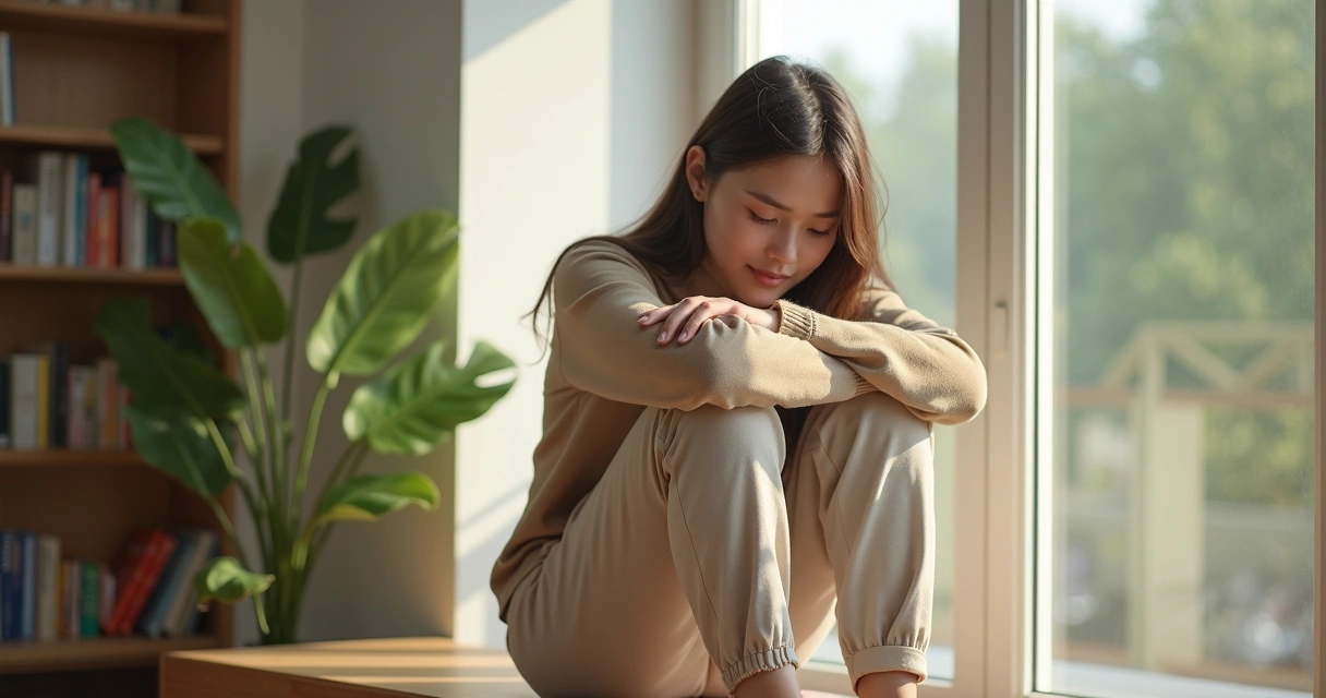 Pessoa com expressão pensativa em ambiente sereno simbolizando vulnerabilidade emocional e reflexão ética 