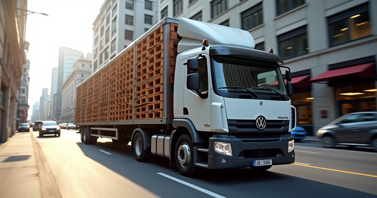 VW Delivery 14.180 carregado em operação urbana 