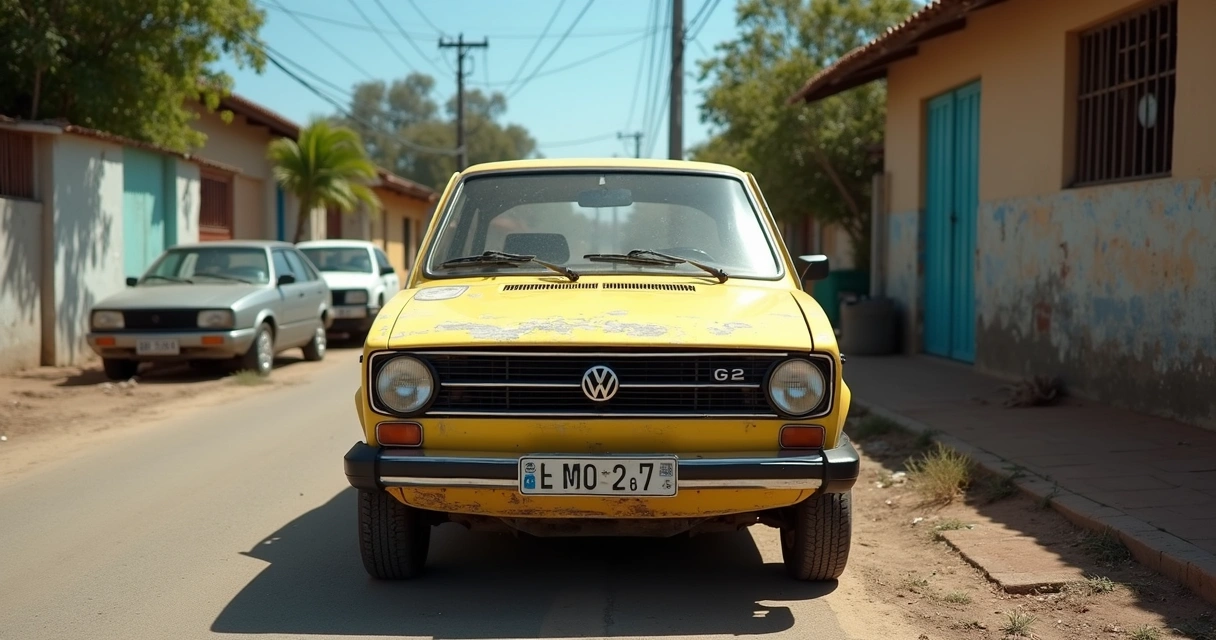 VW Gol G2 estacionado em rua simples 