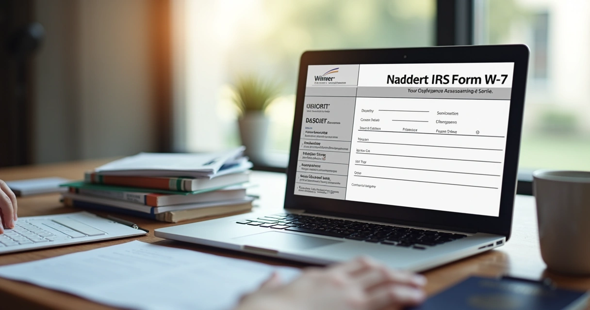 W-7 form filled out online on a computer screen