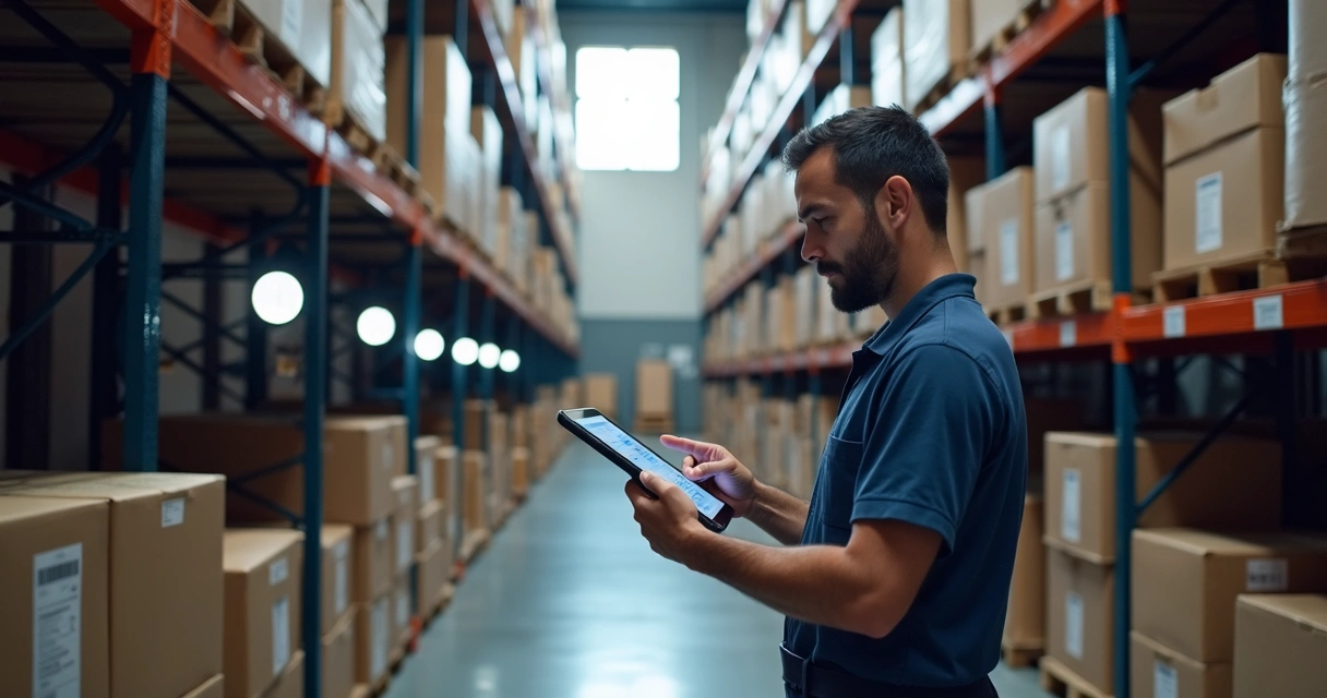 Smart sensors in a warehouse monitoring inventory
