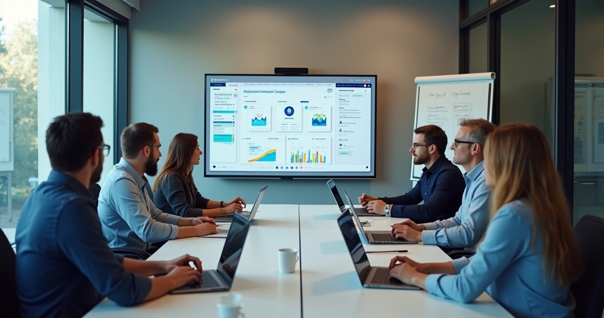 Webinar online com equipe SaaS respondendo clientes 