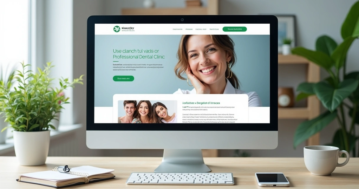 Tela de site de clínica odontológica com foco em conversão
