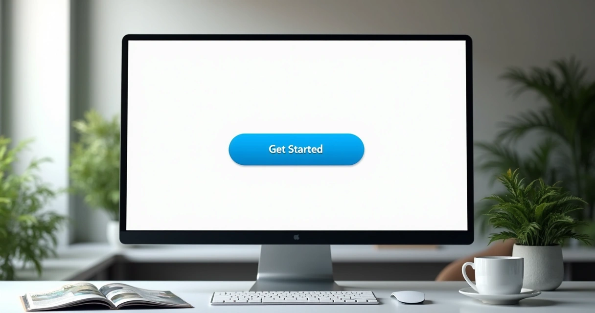 Modern website homepage with prominent call to action button