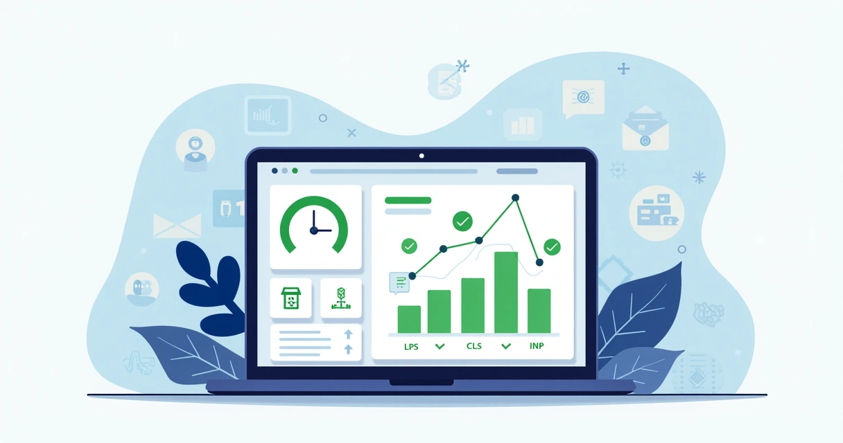 Dashboard showing website performance metrics improvement 