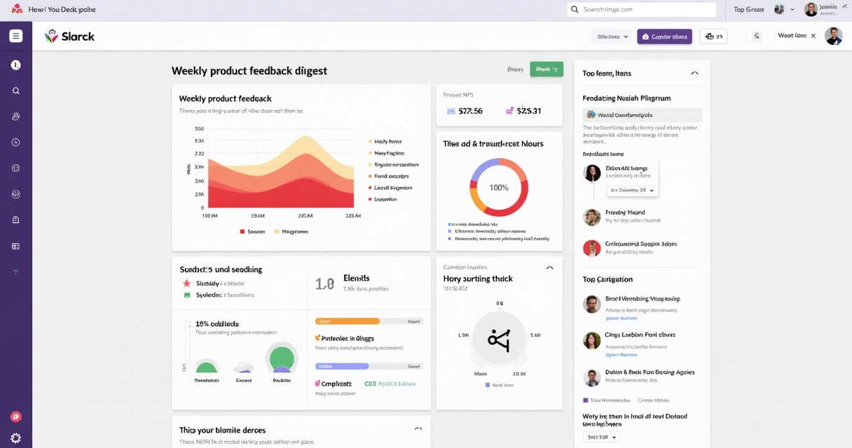 Slack message with NPS feedback summary and top action items for a SaaS product 